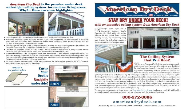 BROCHURE- THE PREMIER WATERTIGHT DECK CEILING SYSTEM